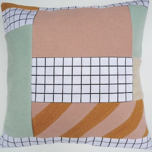 Mid century style contemporary cushion cover, Modernist colourful 18&quot;x square cushion cover, Memphis style cushion cover
