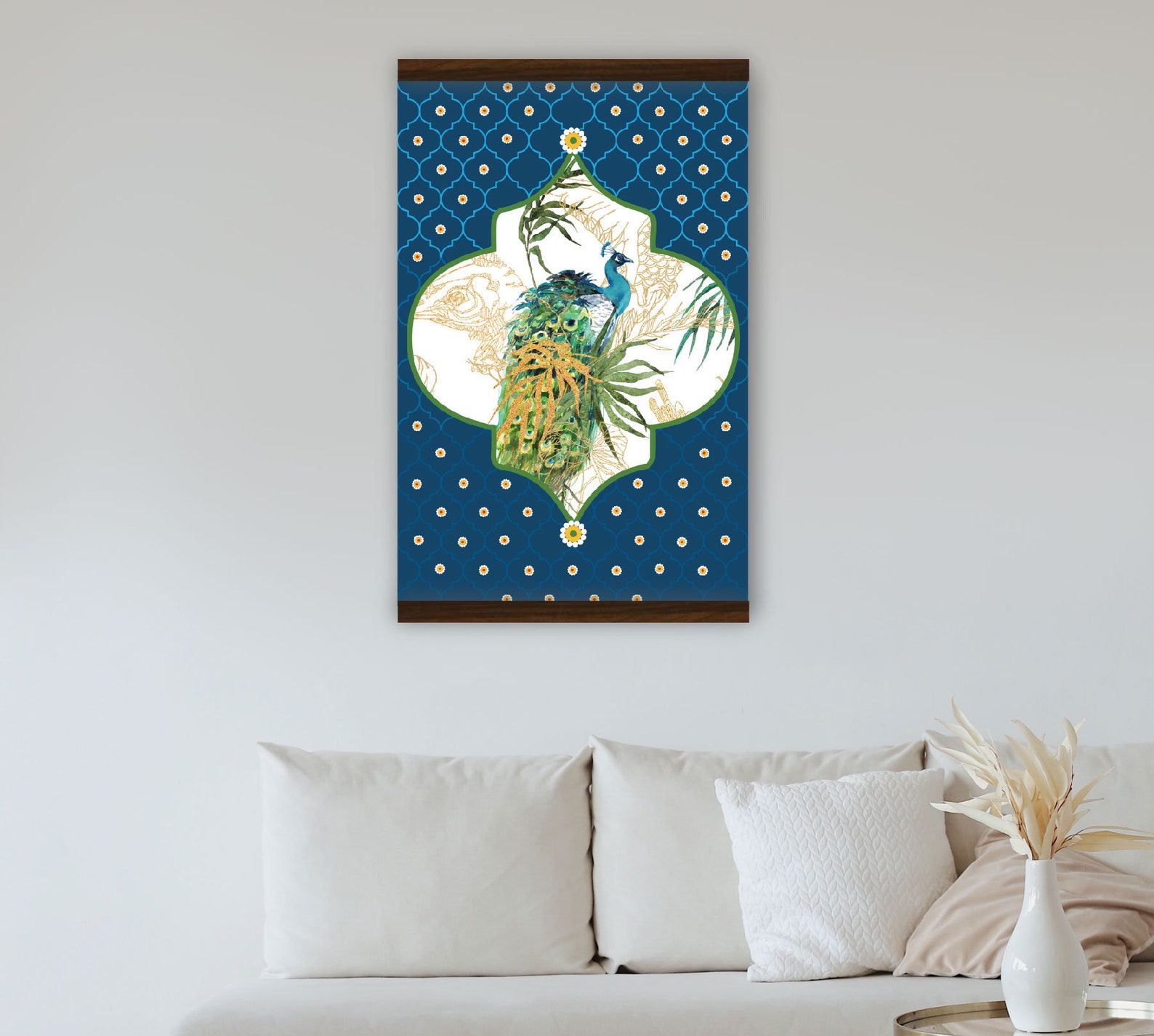 Set of 2 Canvas Wall Hanging Print Wood Frame Living Room Wall Etsy