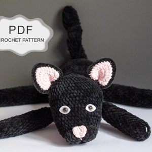 Crochet PATTERN: Black Cat Toy/ Panther/ Amigurumi Plush/ Soft Doll/ Stuffed Animal/ Baby Gift/ Pillow/ Decor Home/ Childroom/ Tutorial PDF