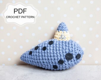 Crochet PATTERN: Blue Instrument Ocarina Of Time/ Amigurumi Toy/ Crochet Pattern/ Amigurumi Easy Pattern/ Video Game/ Plush/ DIY by Fibita