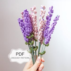 Crochet PATTERN: Lavender Flower/ Amigurumi Bouquet/ House Plant Garden/ Home Decor/ Floral Arrangements/ Fake Plant/ PDF photo Tutorial