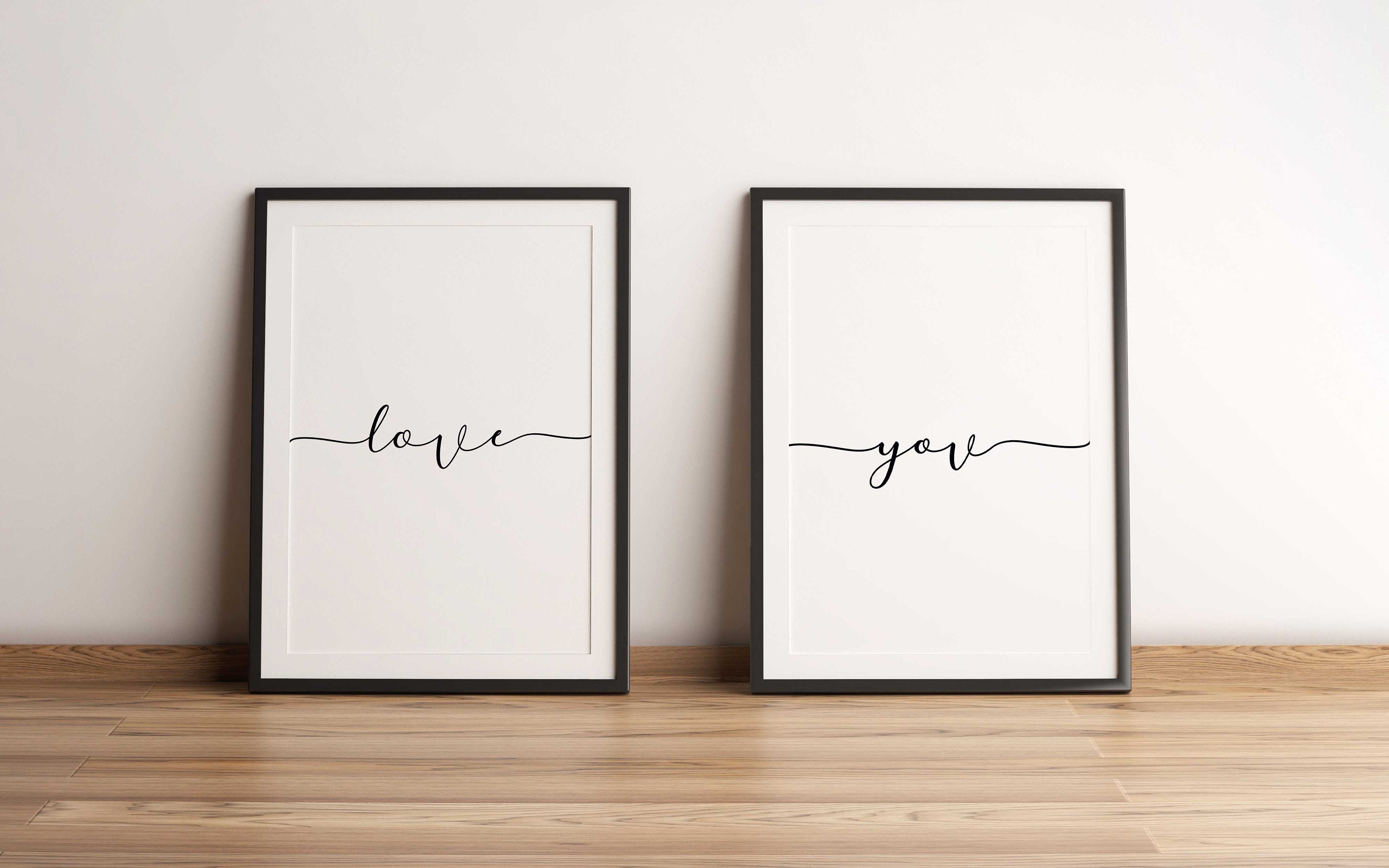 love you 2 frames prints home quote instant printable digital etsy
