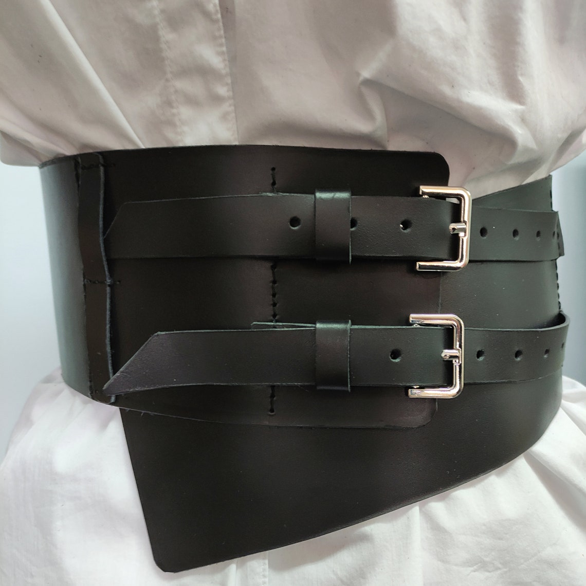 Corset belt obi belt. underbust corset wide leather belt | Etsy