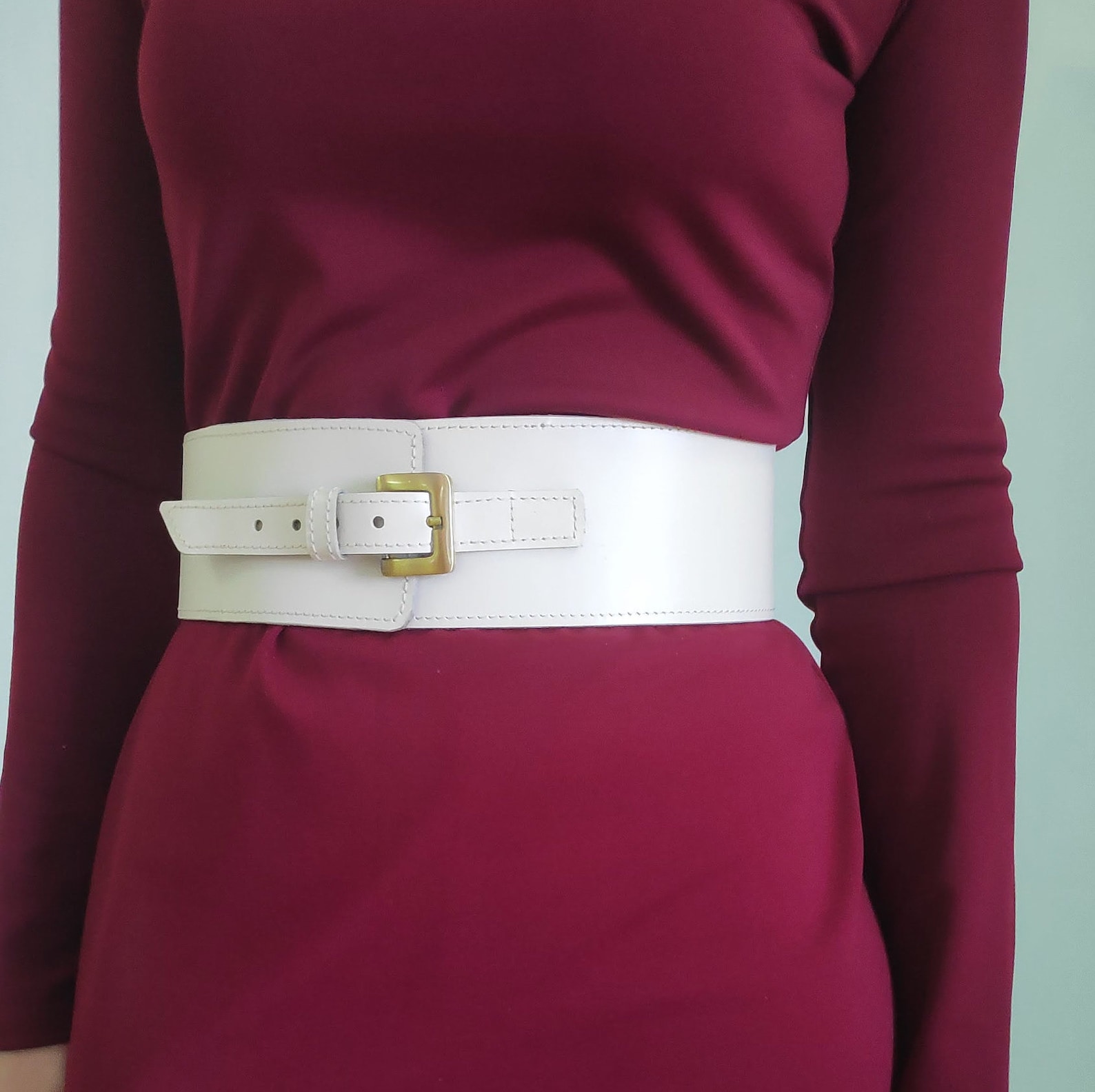 Wide leather belt high waist belt leather obi belt women | Etsy