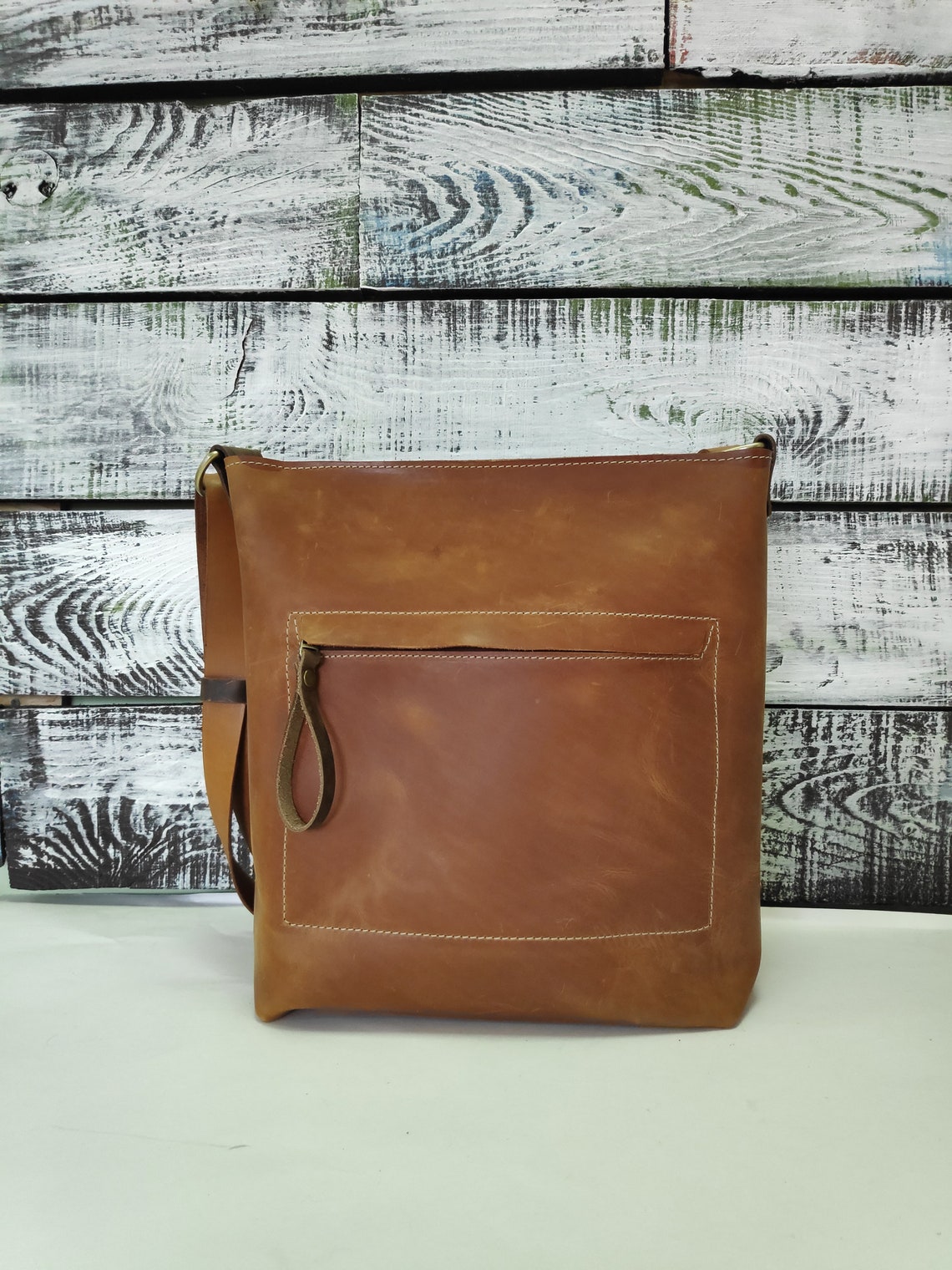 Leather hobo bag large cross body bag with zipper leather Etsy