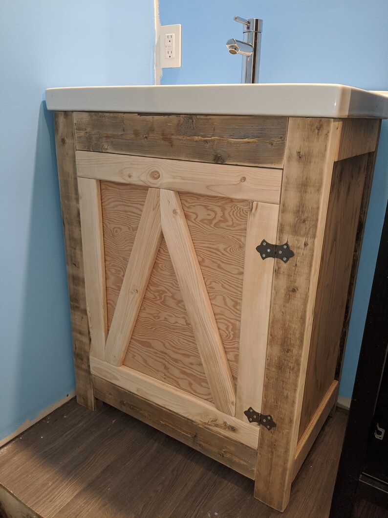 Custom Made Recycled / Upcycled Wood Bathroom Vanity Etsy