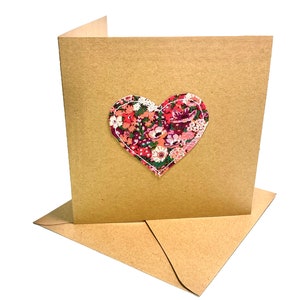 Liberty London Stitched Heart Blank Tarjeta de felicitación - Thorpe Hill