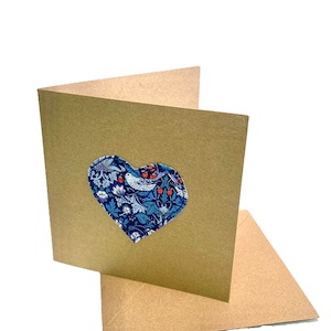 Carte de vœux Vierge Liberty London Stitched Heart - Voleur de fraises