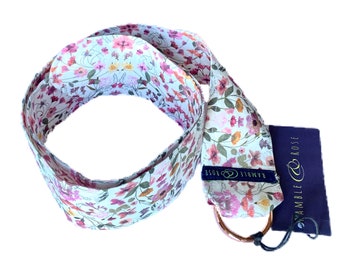 Cinturón de tela mediano Aurora con estampado Liberty London y anilla en D Tana Lawn