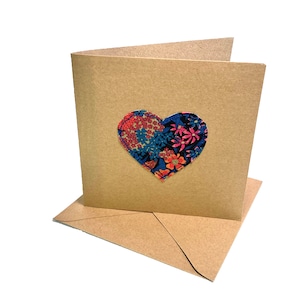 Carte de vœux Vierge Liberty London Stitched Heart - Ciara Dark