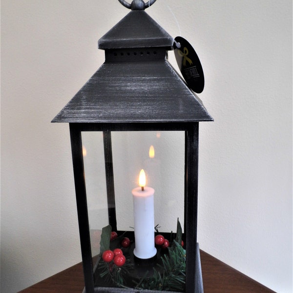 LED Christmas lantern with flame candle, lantern, led, decorative, decoration, Christmas, candle, home, ambiance, fireplace,