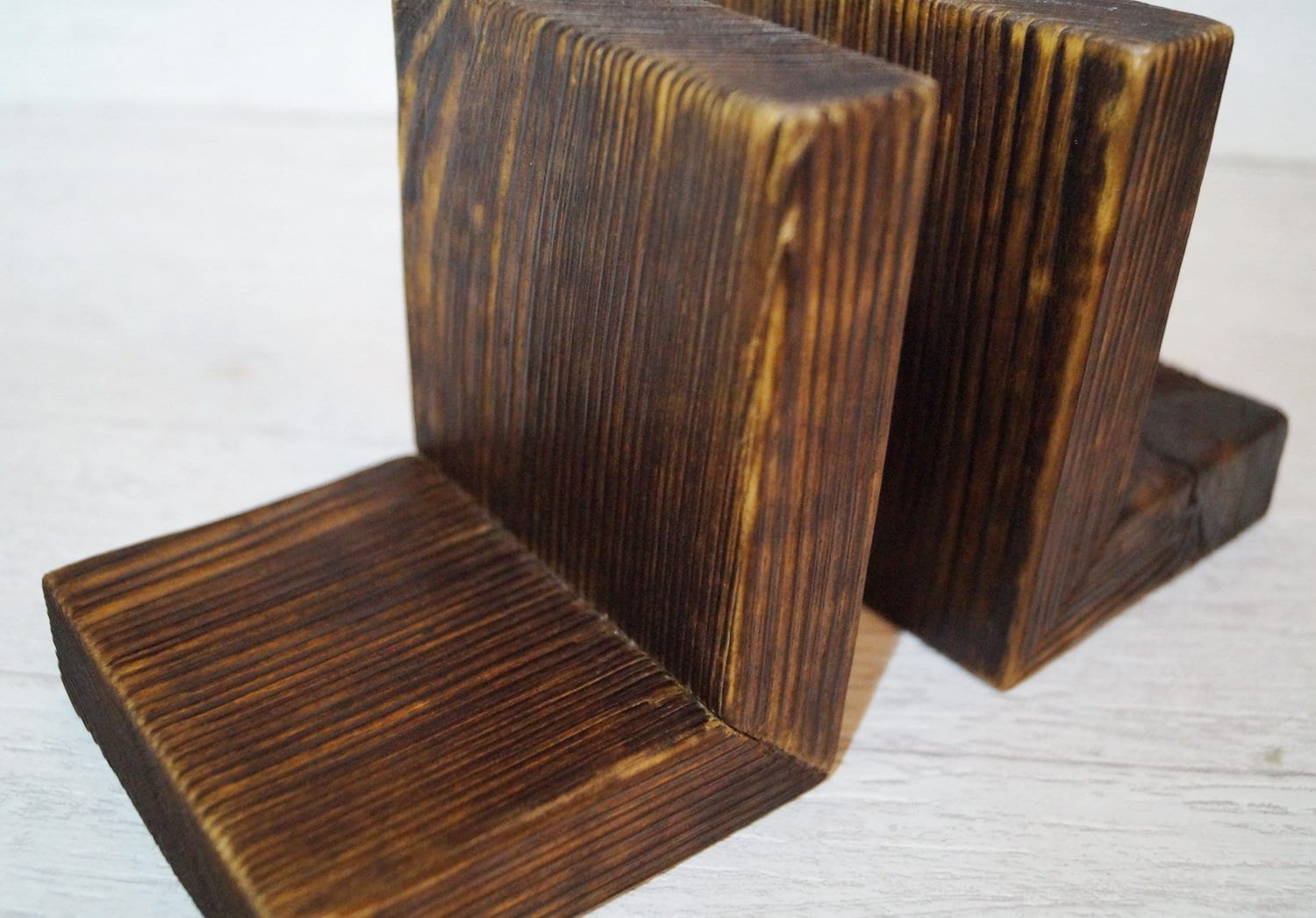 Simple bookends Reclaimed wood book stopper Book organizer for Etsy