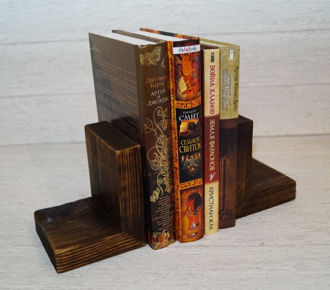 Buchstopper Buchstopfen Aus altholz Buchstopfen Buch organizer Etsy