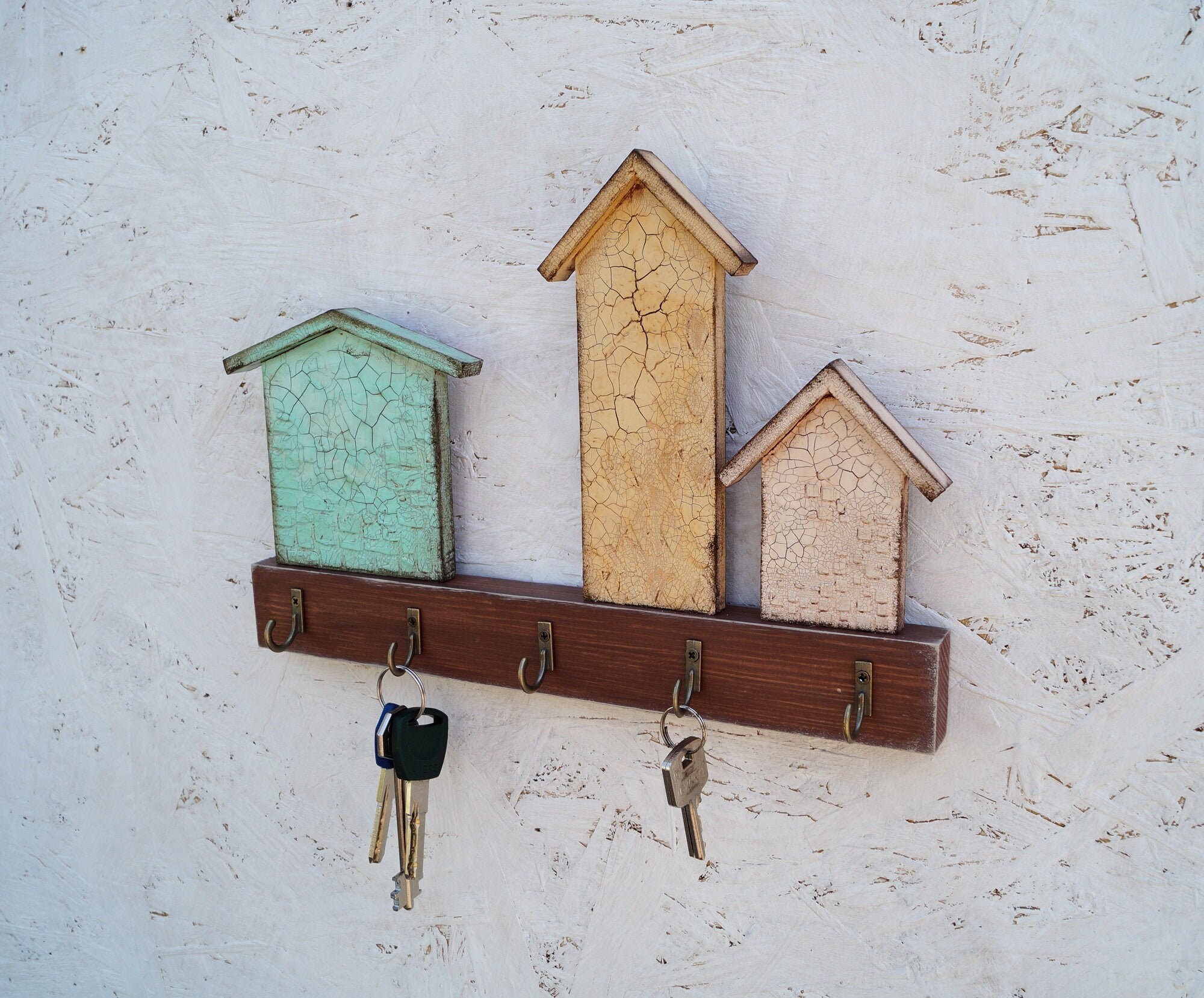 Small key holder for wall Farmhouse entryway organizer Etsy