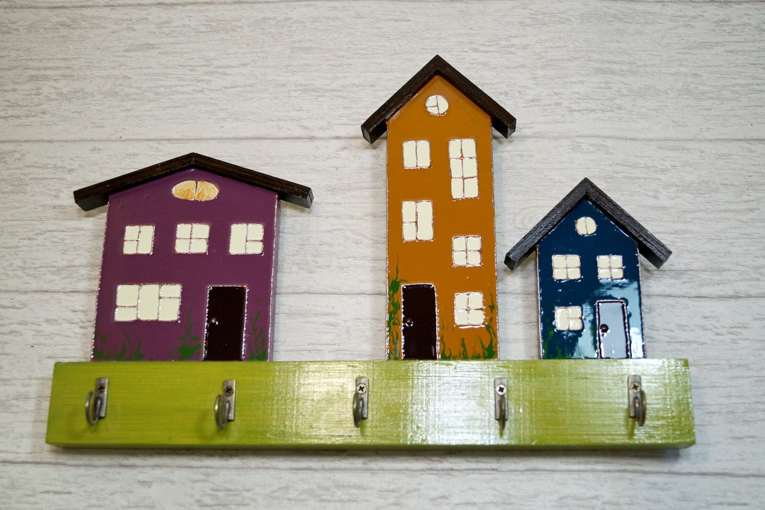 Portachiavi da parete / Porta strofinaci da appendere in legno. Casette in  miniatura. Handmade in Italy miniature wooden house -  Italia