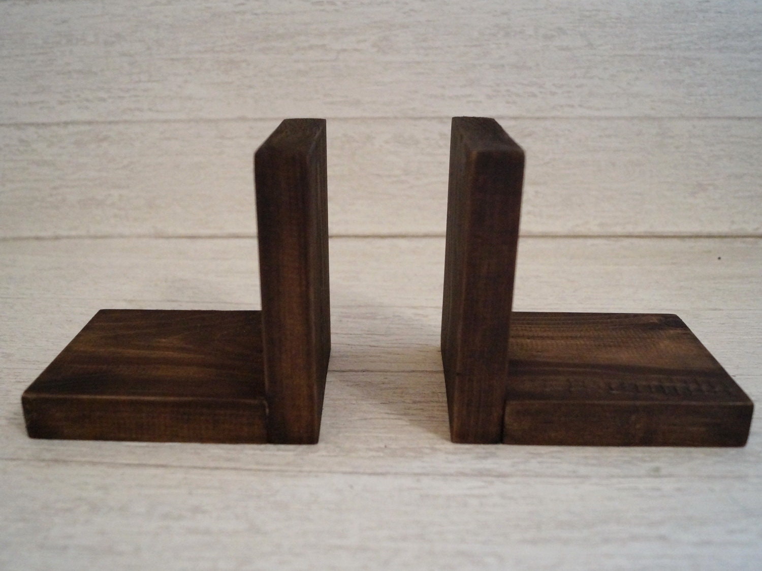 Book Stopper Wooden Book Ends Handmade Bookends Simple Etsy
