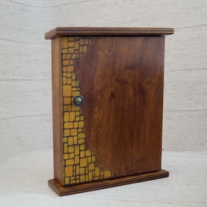 Portachiavi in legno da parete - Armadietto portachiavi - Cassetta portachiavi in legno