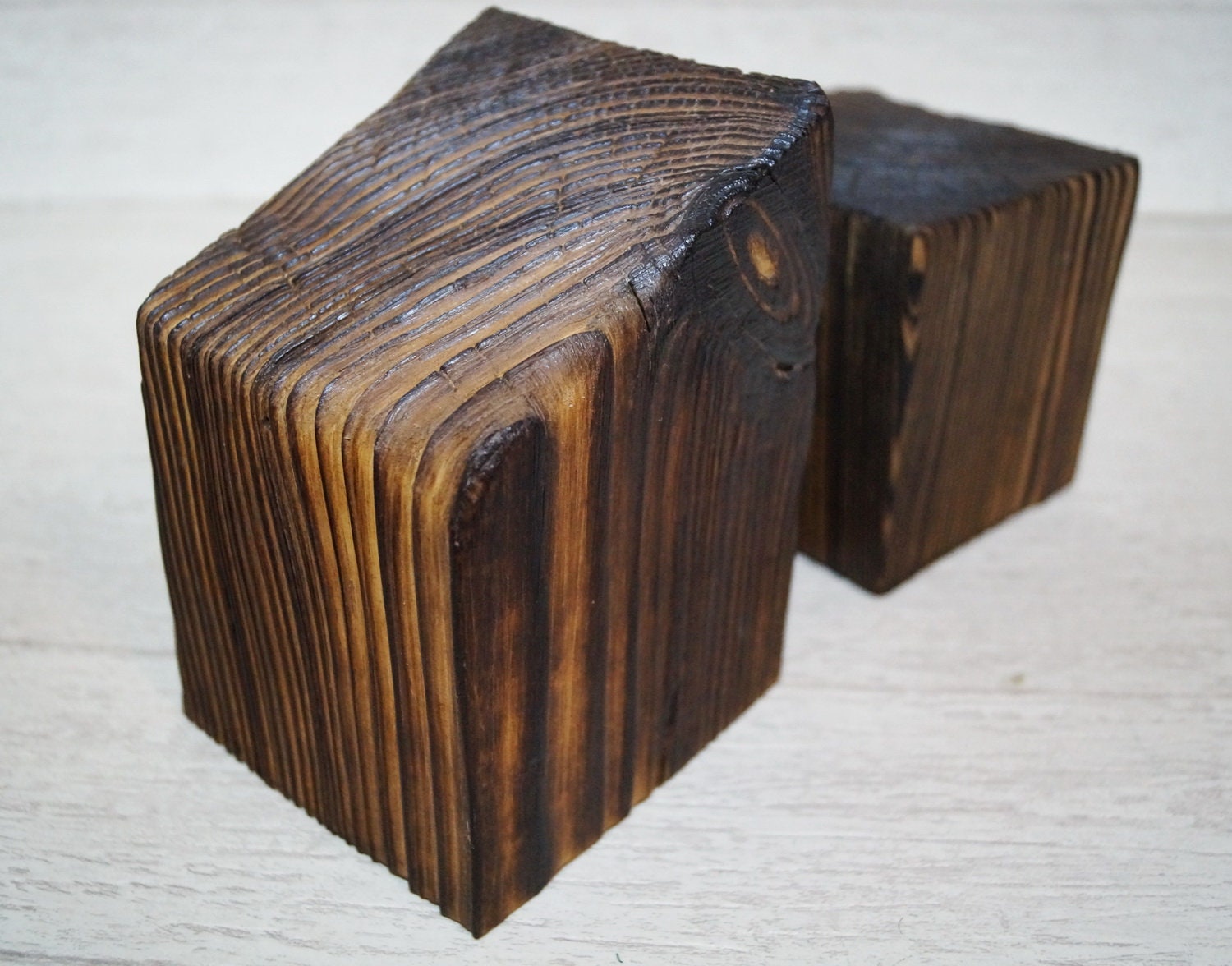 Solid wood bookends Rustic bookends Reclaimed wood book Etsy