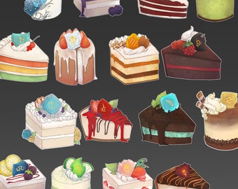 FFXIV - Job Stone Cake 4" Stickers