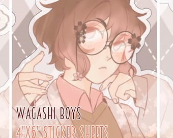 Wagashi Boys- Original character Sticker sheet