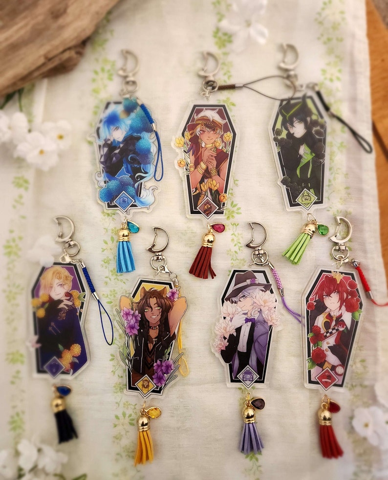Twisted Wonderland- Dorm Leader 3.5" Flower Charms image 2