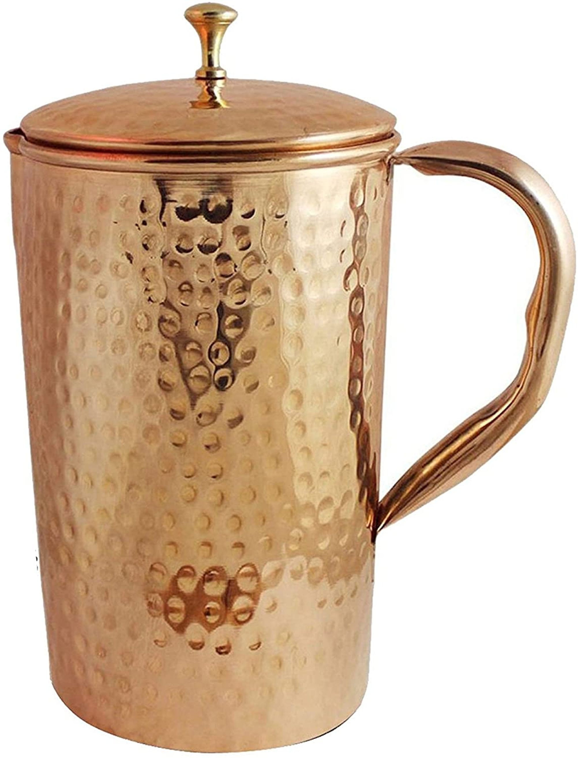 Indian handmade hammered pure Copper Pitcher copper Designer Etsy