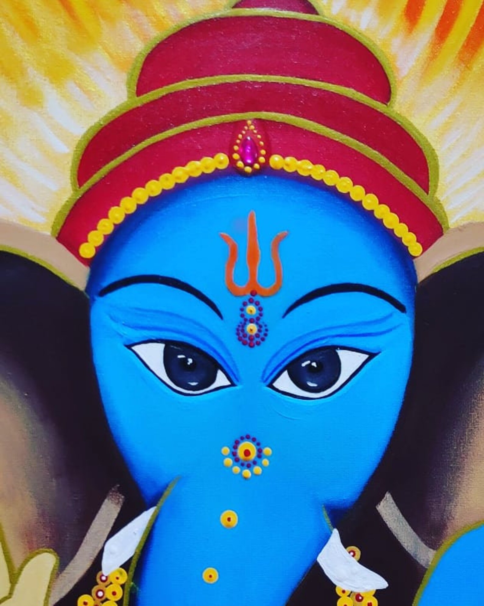 Lord Ganesha Canvas painting for wall decor Etsy