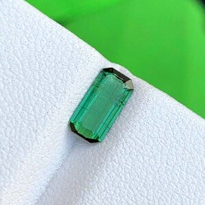 Natural Greenish Teal Tourmaline Gemstone For Sale , Emerald Shape Tourmaline For Jewelry,   0.90 CT    8*4*2 mm