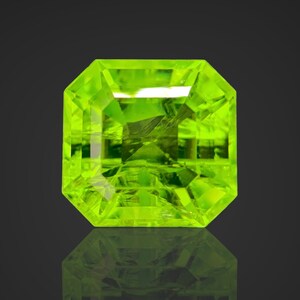 Lime Green Peridot Assher Cut Stone, Ring Size Peridot Jewelry Making, Peridot, From Pakistan     2.65 CT     7.5*7*5 mm