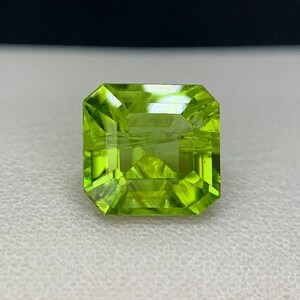 Lime Green Peridot Assher Cut Stone, Ring Size Peridot Jewelry Making, Peridot, From Pakistan     2.13 CT     7.2*7*4 mm
