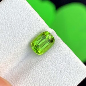 Natural Peridot Gemstone. Top Color Peridot Loose Gemstone From Pakistan -     1.20 carats   7*4.5*4 mm