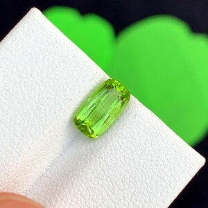 Natural Peridot Gemstone. Top Color Peridot Loose Gemstone From Pakistan -     1.60 carats     8.5*4.5*3.8 mm
