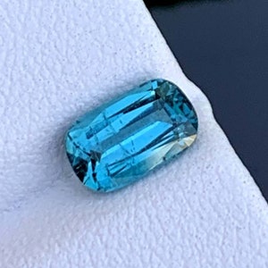Picton Blue Color Tourmaline Gemstone, Tourmaline Gemstone For Sale , Cushion Shape Tourmaline For Jewelry,   1.20 CT    8*4.5*3.5 mm