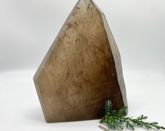 Smokey Quartz Lemurian Semi Polished Point with Angelic Inclusions