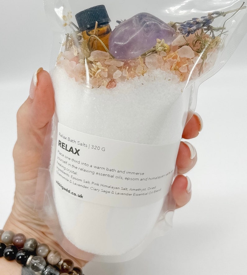 Ritual Bath Salts With Pure Essential Oil and Healing Crystal Etsy UK