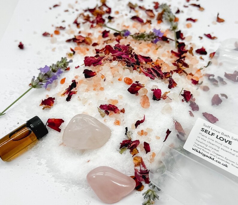 Ritual Bath Salts With Pure Essential Oil and Healing Crystal Etsy UK