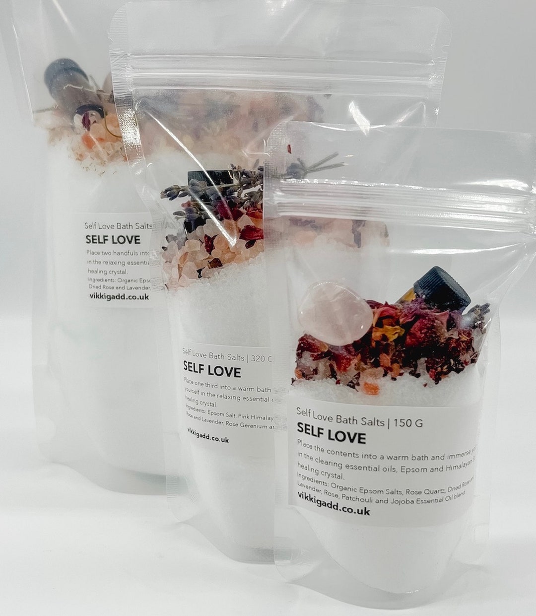 Ritual Bath Salts with Pure Essential Oil and Healing Crystal