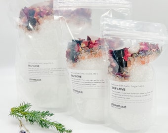 Ritual Bath Salts with Pure Essential Oil and Healing Crystal