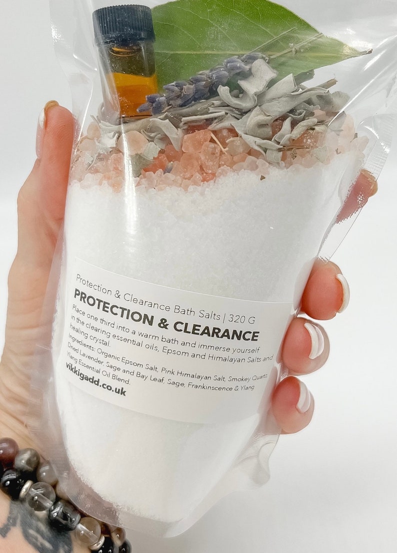 Ritual Bath Salts With Pure Essential Oil and Healing Crystal Etsy UK