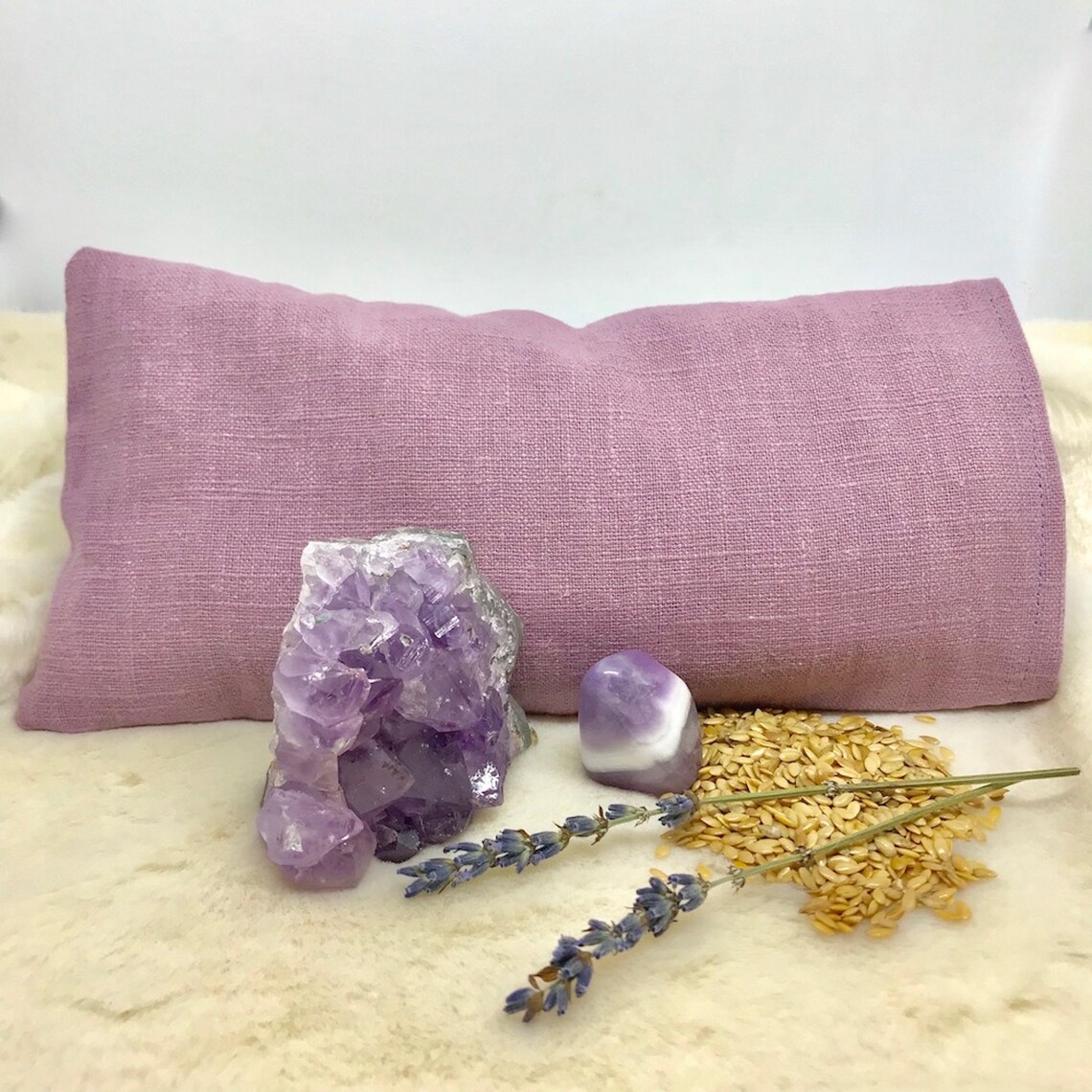 Amethyst Crystal Healing Eye Pillow. A luxurious hand made Etsy