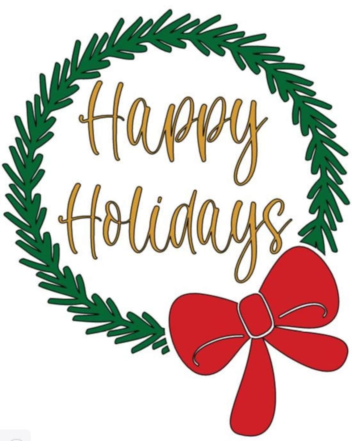 Happy Holiday’s Wreath SVG & JPG Digital Download Cricut Silhouette - Etsy