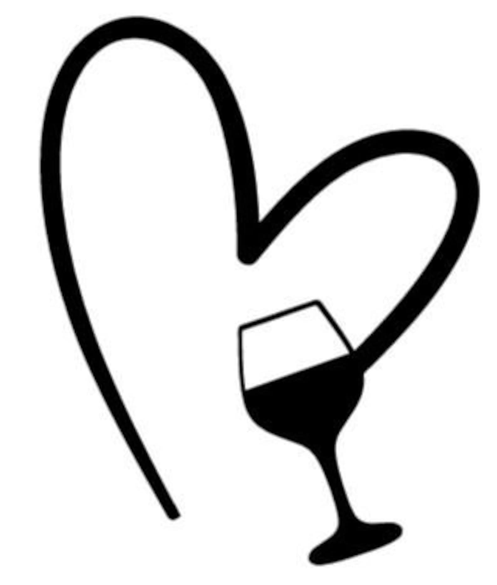 Wine Heart SVG & JPG Digital Download Cricut Silhouette Etsy