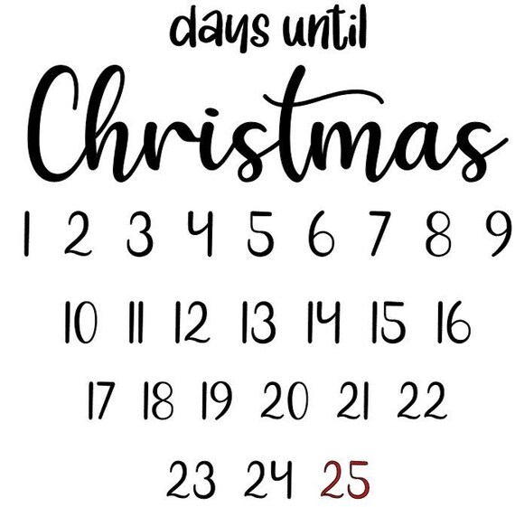 Days Until Christmas Countdown SVG & JPG Digital Download Etsy UK