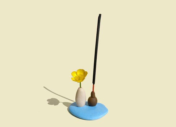Meditation Incense Burner |Housewarming Gift Unique Handmade Incense Holder Mother/'s Day minimal Studio Ohu Aromatherapy