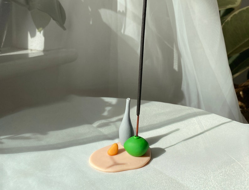 Meditation Incense Burner |Housewarming Gift Unique Handmade Incense Holder Mother/'s Day minimal Studio Ohu Aromatherapy