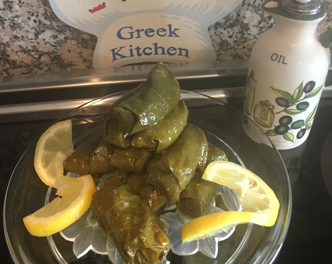 Dolmathes (stuffed grape leaves)