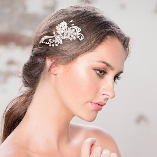 Crystal Vintage Luxe Headpiece, shops Bridal Hair, Bridal Accessories, Head Piece, Silver Headpiece, Crystal & Pearl Headpiece Wedding Gift