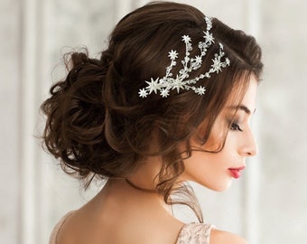 Crystal Starburst Headpiece, Silver, bridal accessories, bridesmaid hair, bridal headpiece, hair accessories, Wedding Gift, Luxe Bridal Hair