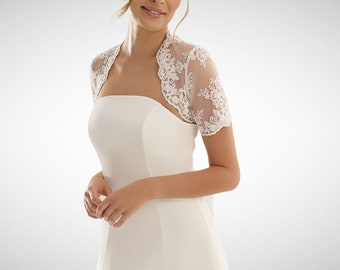 ivory lace wedding jacket