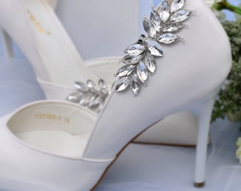 Large Crystal Bridal Shoe Clips, Beautiful Shoe Clips, Shoe Brooches, Shoe Buckles, High Heel Crystal Shoe Clips, Wedding Shoe Decorations